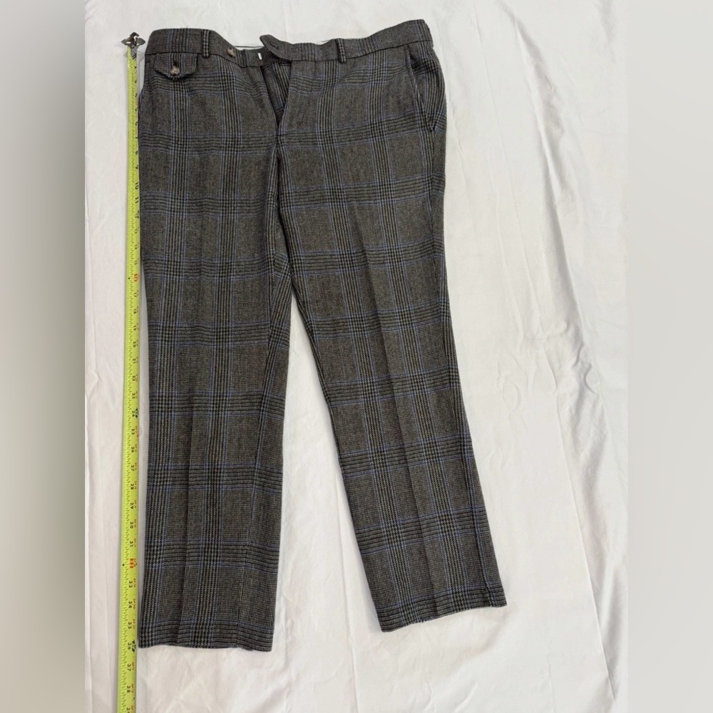 Brooks Brothers Pants Men’s 34X30 Gray Plaid slim Fit Wool Blend (34/30)
